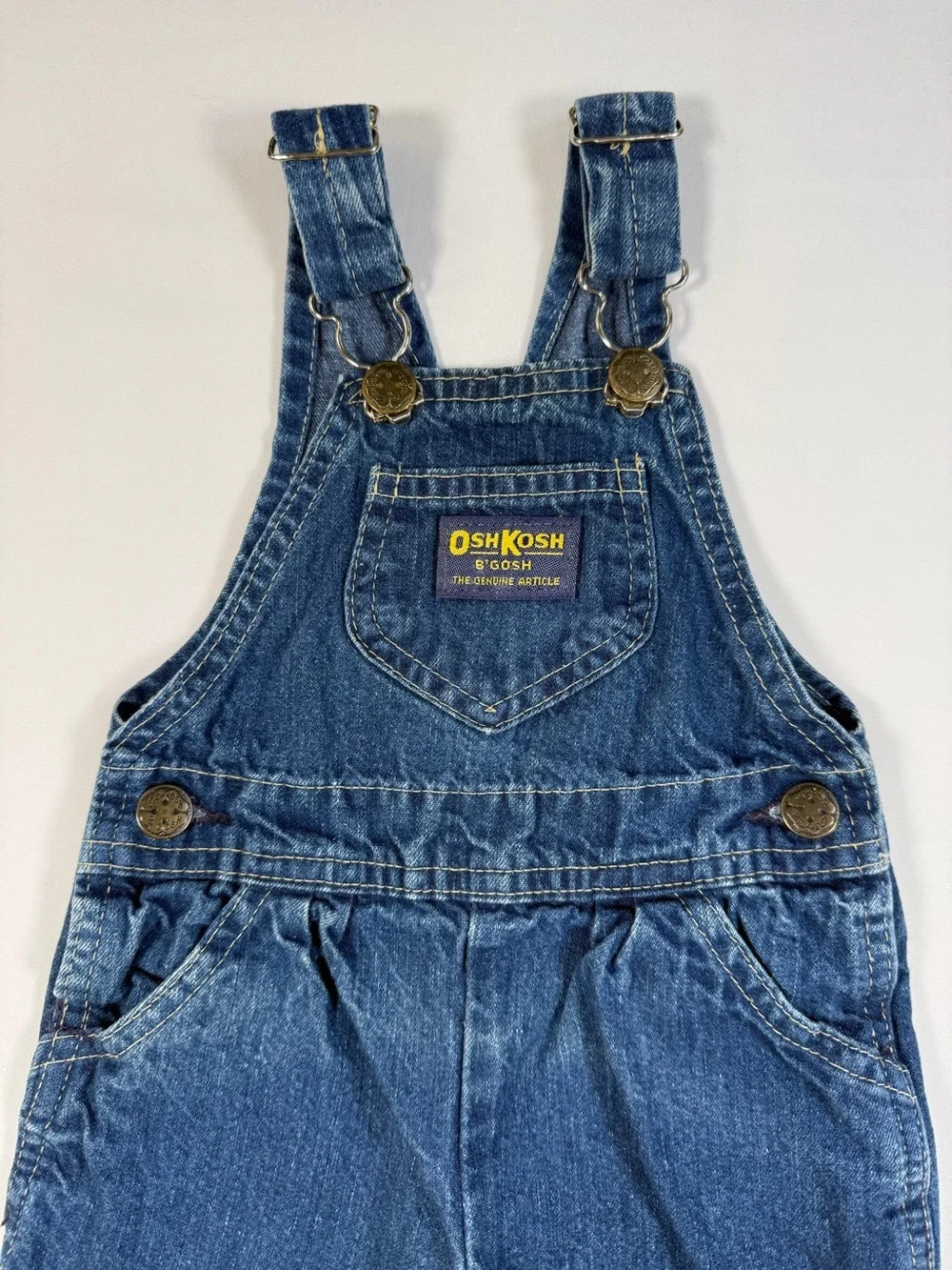VINTAGE‎ OSHKOSH BGOSH Baby Denim Overalls 6-9M 90s Americana Farmcore Classic